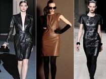 Кожаные платья – модный trend осенне-зимнего сезона